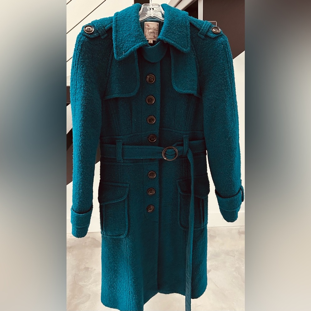 Rock winter in style with this Nanette Lepore size 8 button up jacket with belt